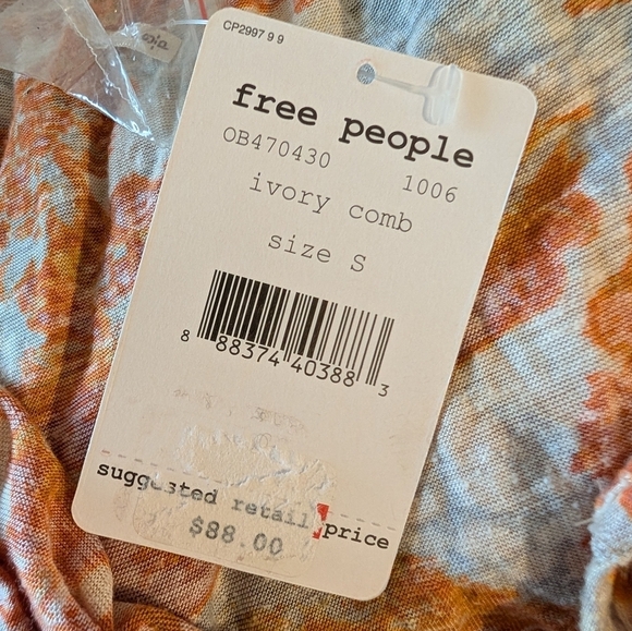 NWT Free People Riverbend Ruffle Sleeve Blouse Size Small - Picture 7 of 8